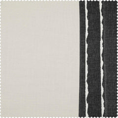 Sharkskin Black Bordered Cotton Curtain
