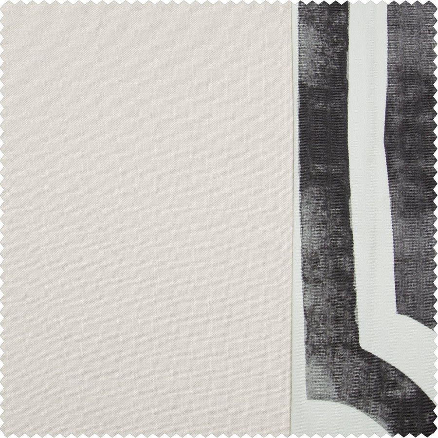 Mecca Grey Bordered Cotton Swatch - HalfPriceDrapes.com