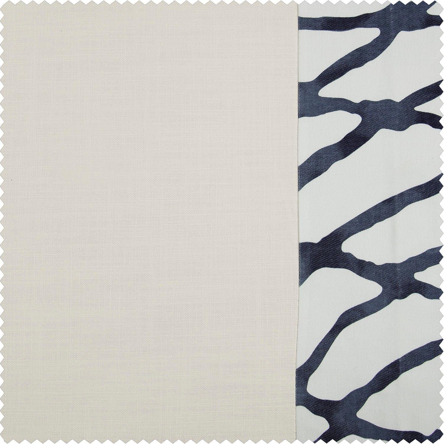 Ellis Blue Bordered Cotton Swatch - HalfPriceDrapes.com
