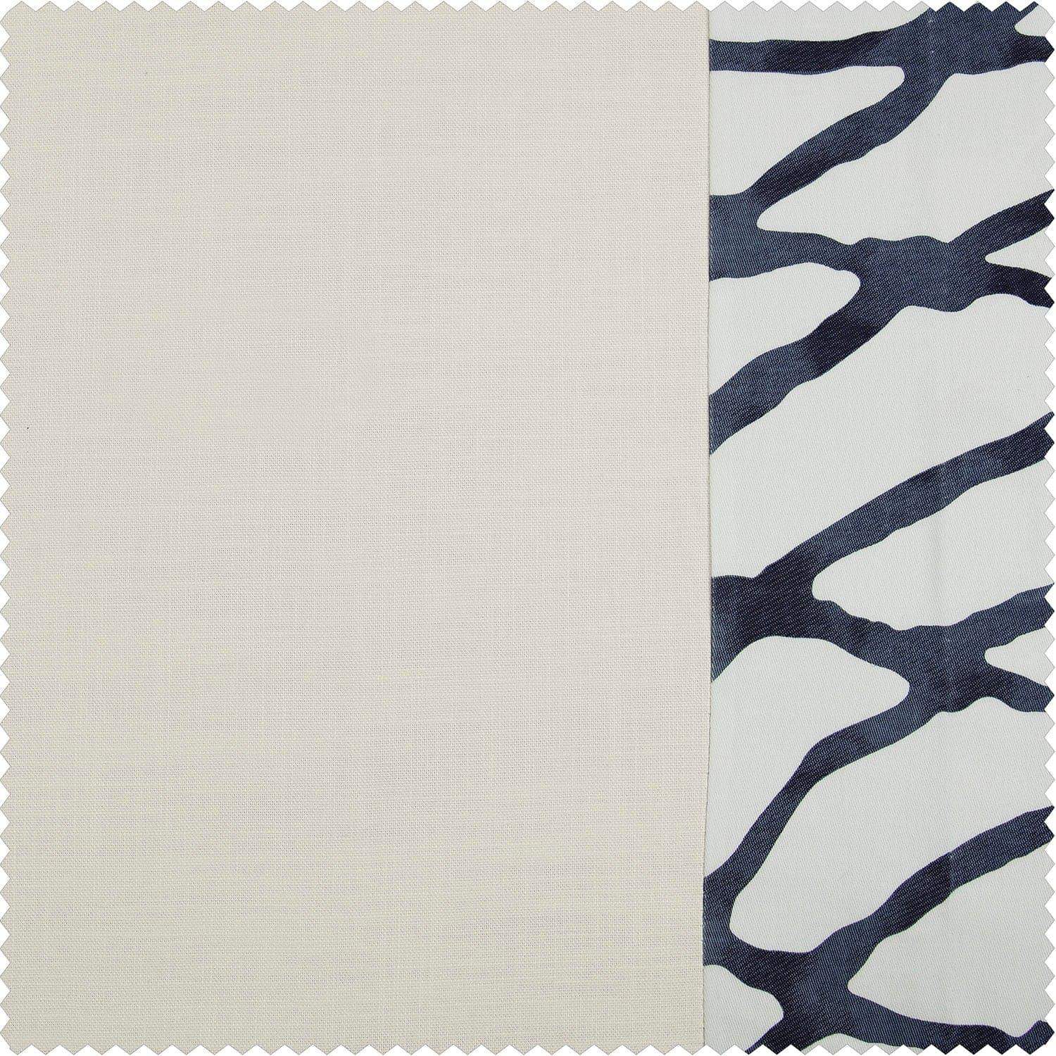 Ellis Blue Bordered Cotton Swatch - HalfPriceDrapes.com