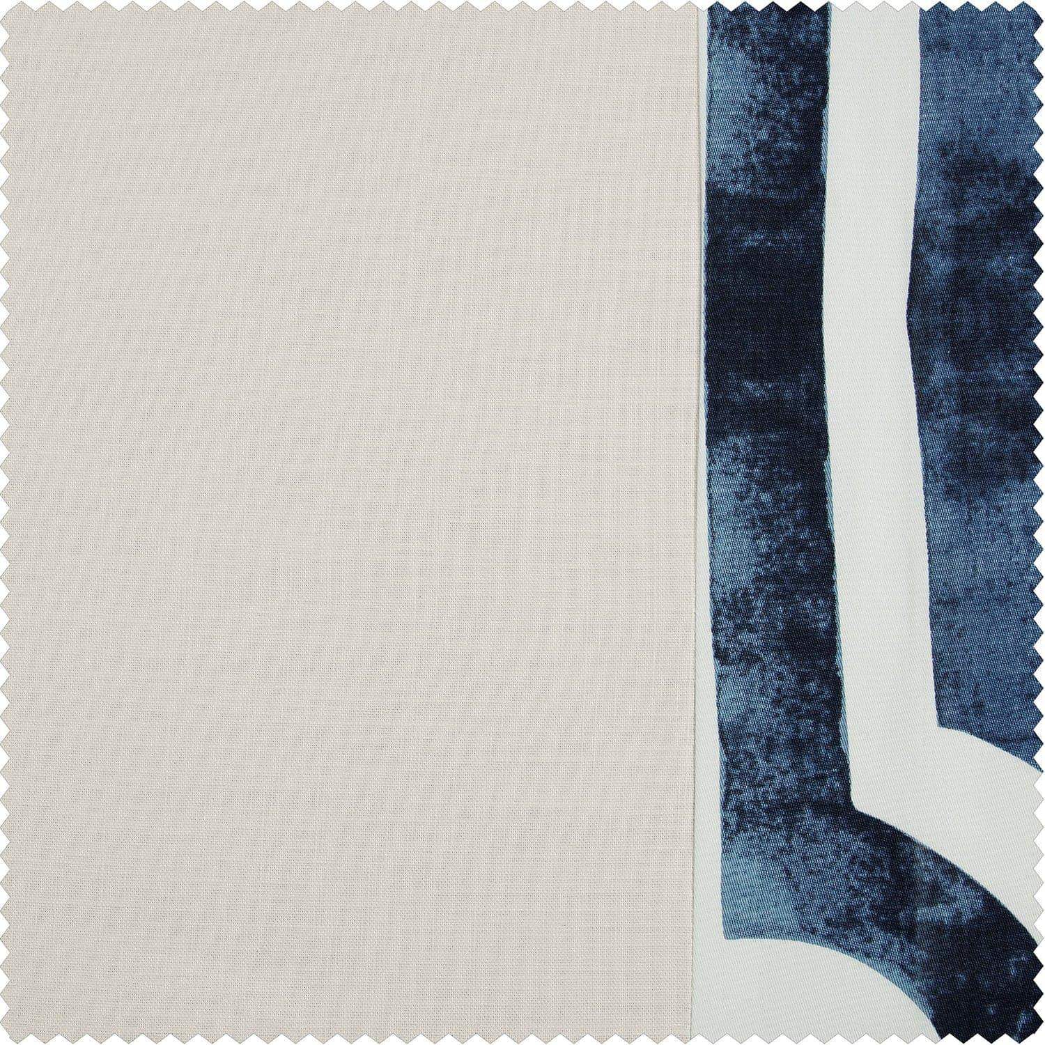 Mecca Blue Bordered Cotton Swatch - HalfPriceDrapes.com