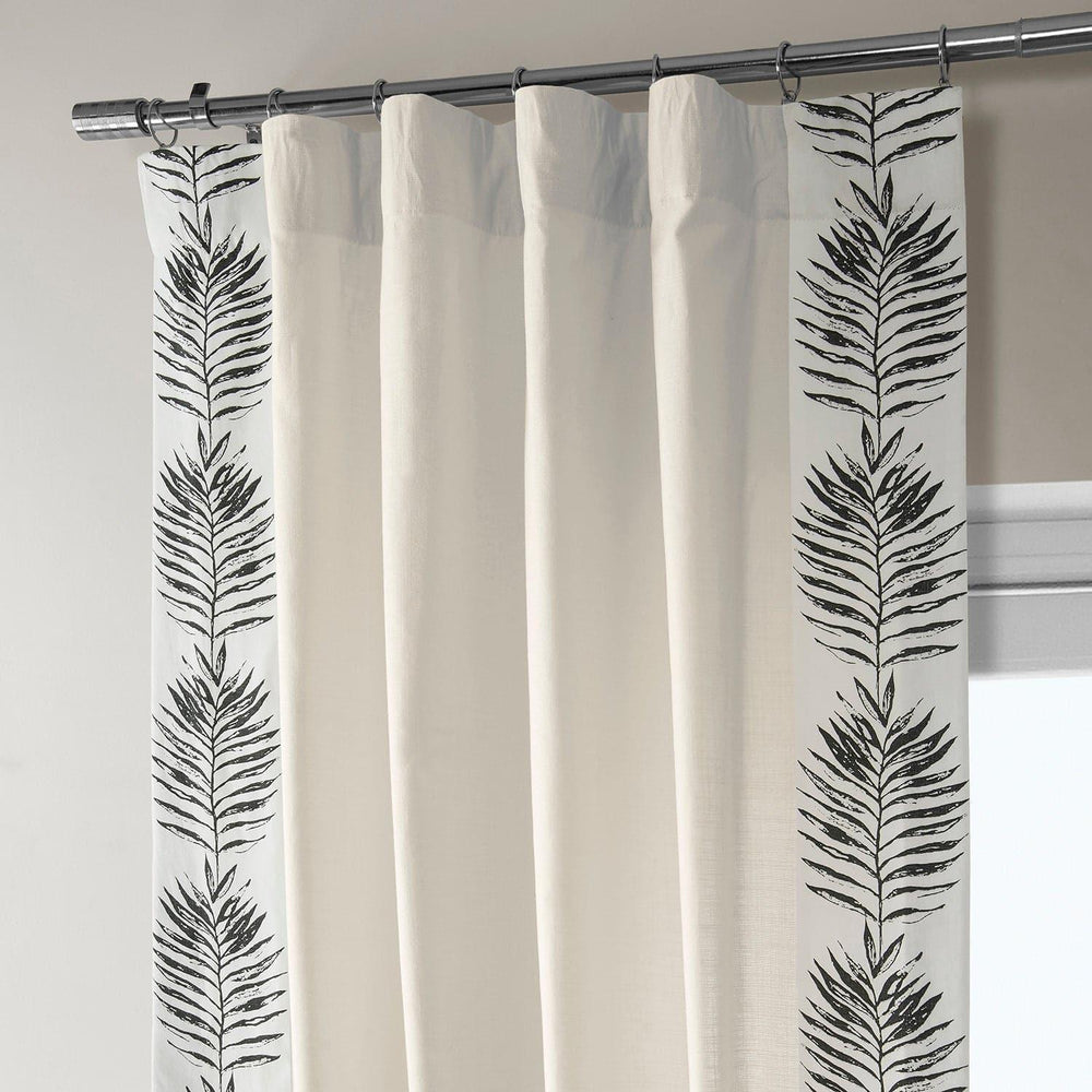 Sago Black Bordered Cotton Curtain - HalfPriceDrapes.com