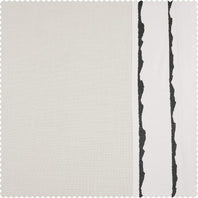 Sharkskin Black Striped Bordered Cotton Swatch - HalfPriceDrapes.com
