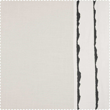 Sharkskin Black Striped Bordered Cotton Swatch - HalfPriceDrapes.com