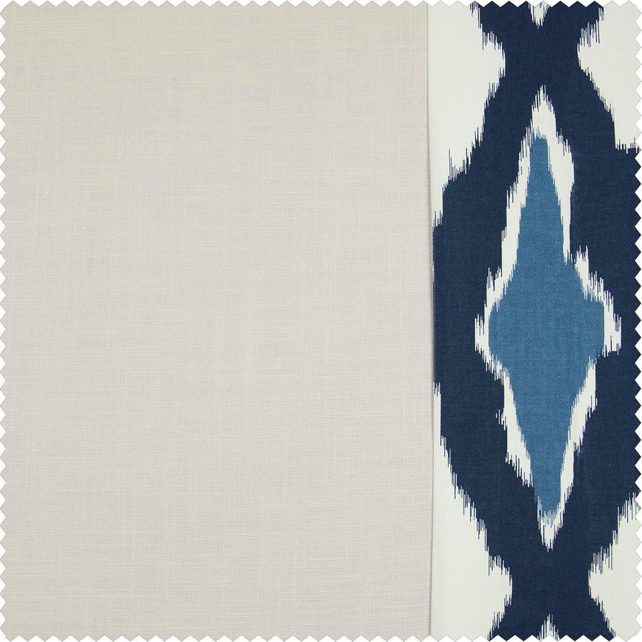 Sorong Royal Blue Bordered Cotton Swatch - HalfPriceDrapes.com