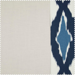 Sorong Royal Blue Bordered Cotton Curtain