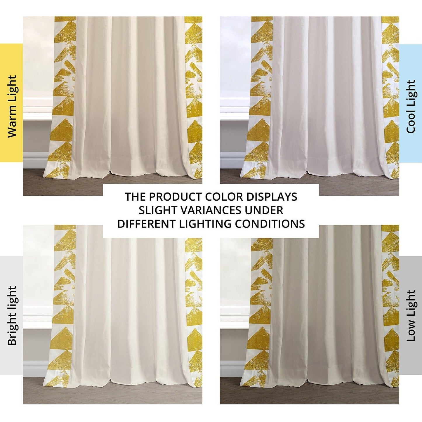 Triad Gold Bordered Cotton Curtain - HalfPriceDrapes.com