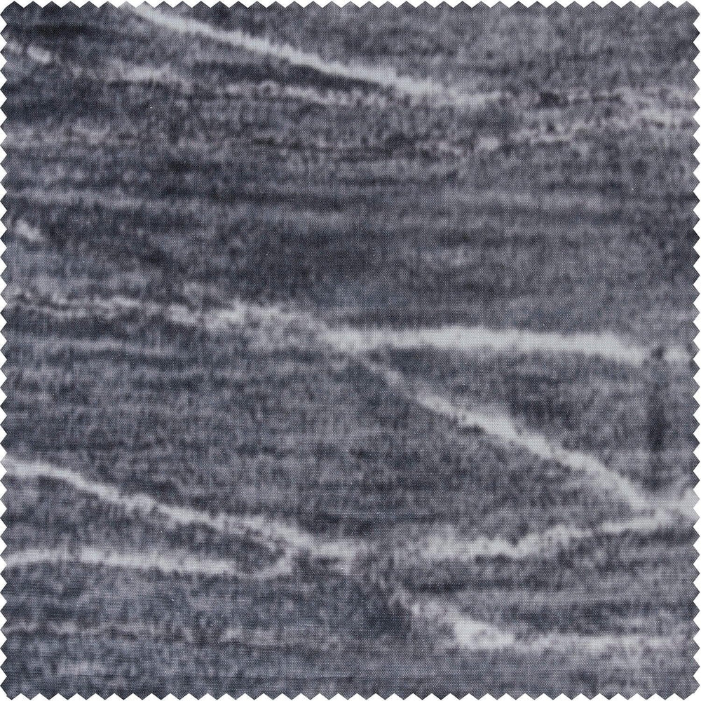 Coal Black Textured Printed Cotton Room Darkening Swatch - HalfPriceDrapes.com