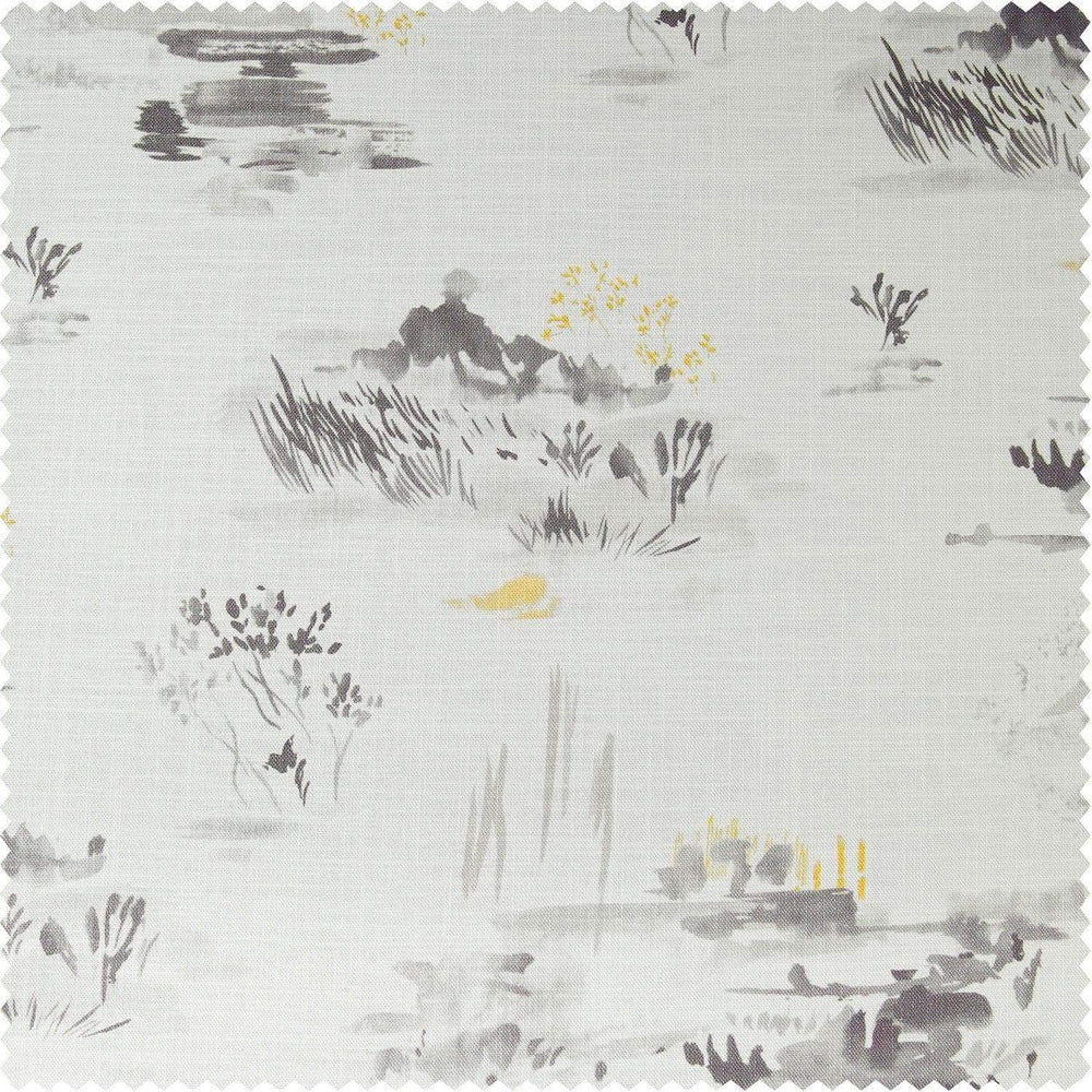 Patches Grey Textured Printed Cotton Room Darkening Swatch - HalfPriceDrapes.com