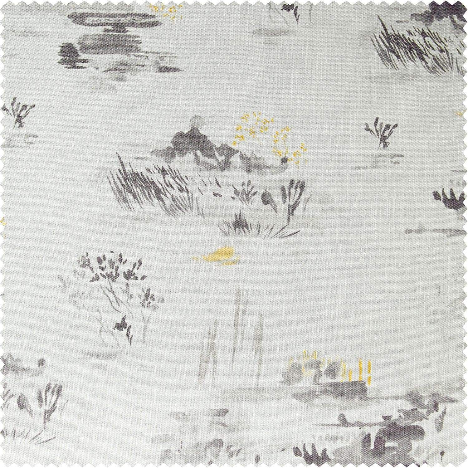Patches Grey Textured Printed Cotton Room Darkening Swatch - HalfPriceDrapes.com