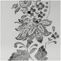 Lotus Black Floral Textured Printed Cotton Swatch