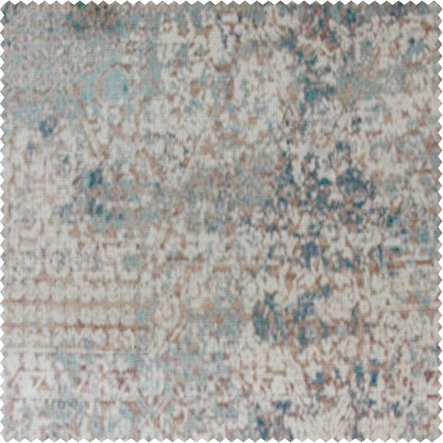 Sandbanks Blue Textured Printed Cotton Room Darkening Swatch - HalfPriceDrapes.com