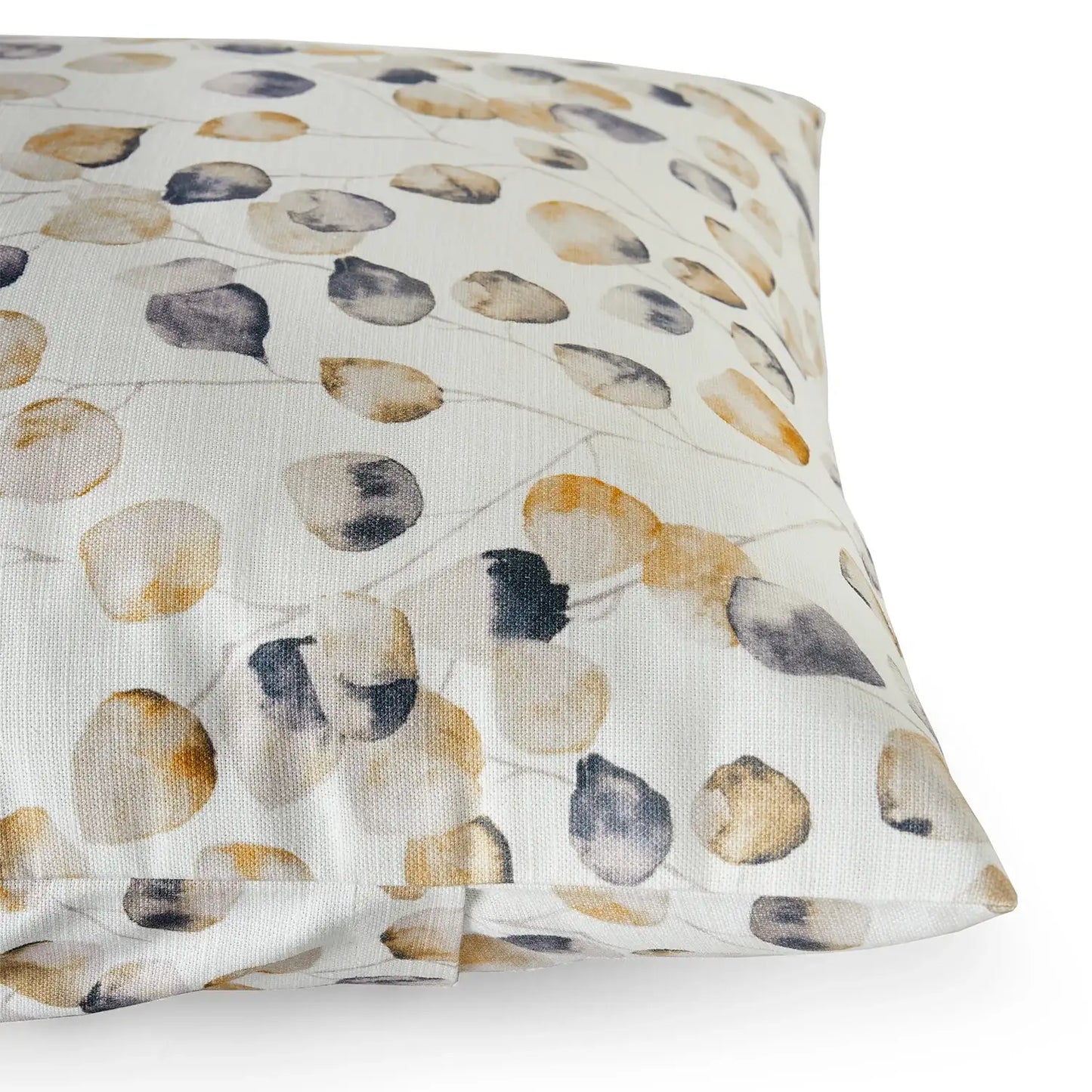Autumn Leaves Brown Floral Textured Printed Cotton Cushion Covers - Pair