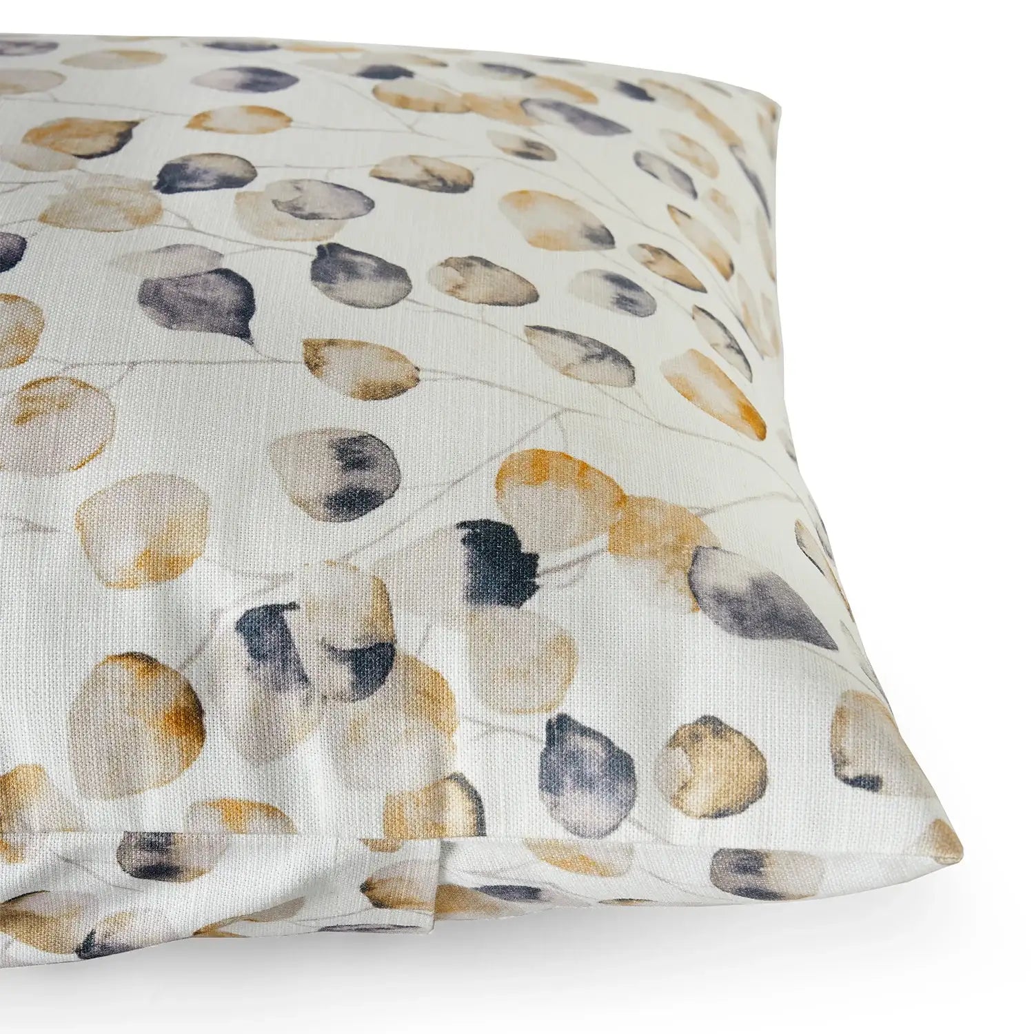 Autumn Leaves Brown Floral Textured Printed Cotton Cushion Covers - Pair