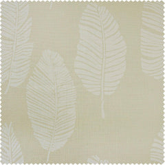 Leaflet White Floral Textured Printed Cotton Swatch