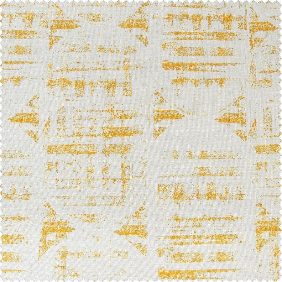 Rock Marigold Textured Printed Cotton Room Darkening Swatch - HalfPriceDrapes.com
