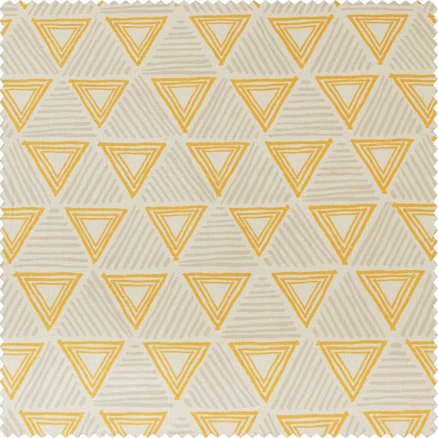Trillian Gold Textured Printed Cotton Room Darkening Swatch - HalfPriceDrapes.com