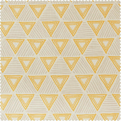 Trillian Gold Geometric Textured Printed Cotton Curtain
