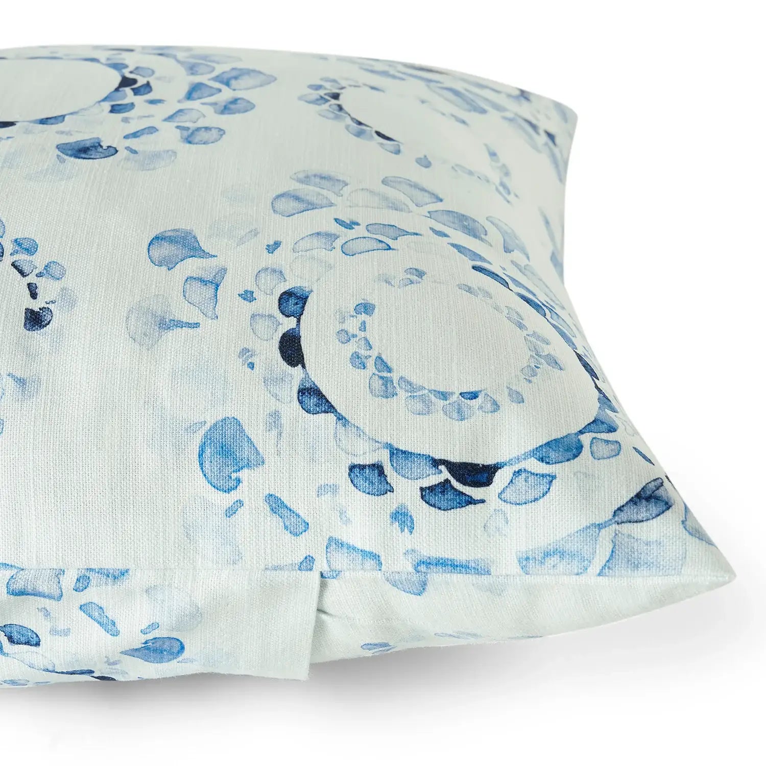 Droplets Light Blue Abstract Textured Printed Cotton Cushion Covers - Pair