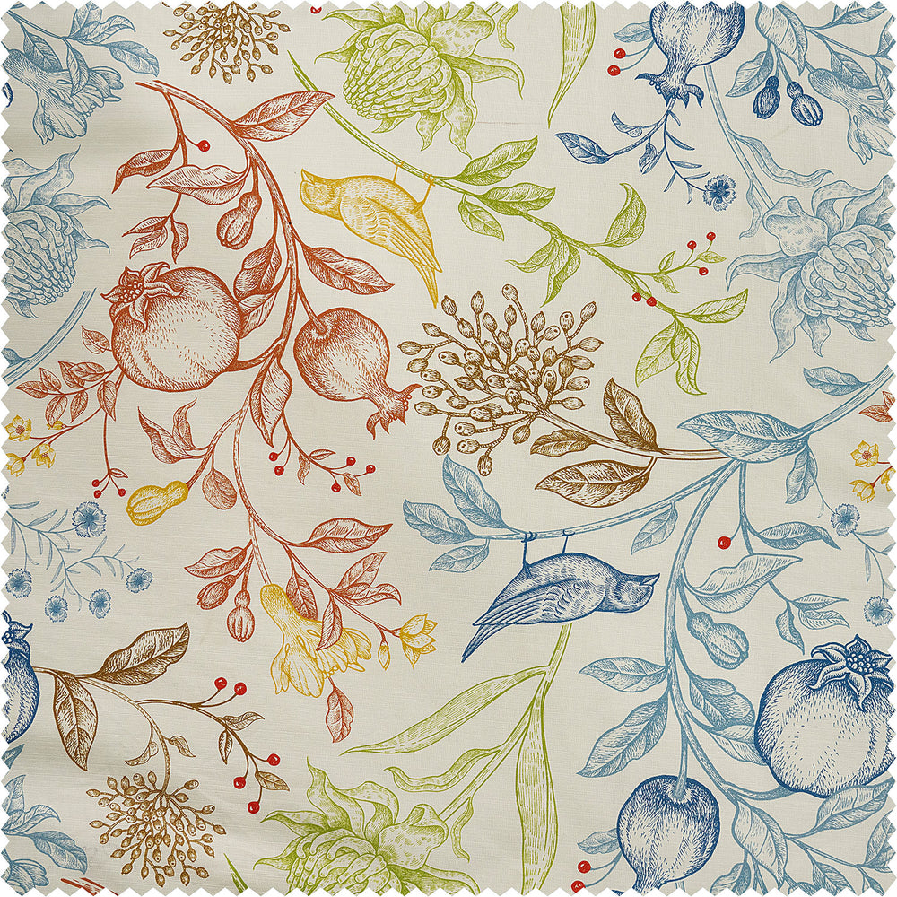 Fruit Manor Multi Color Paisley Dune Cotton Textured Printed Custom Curtain