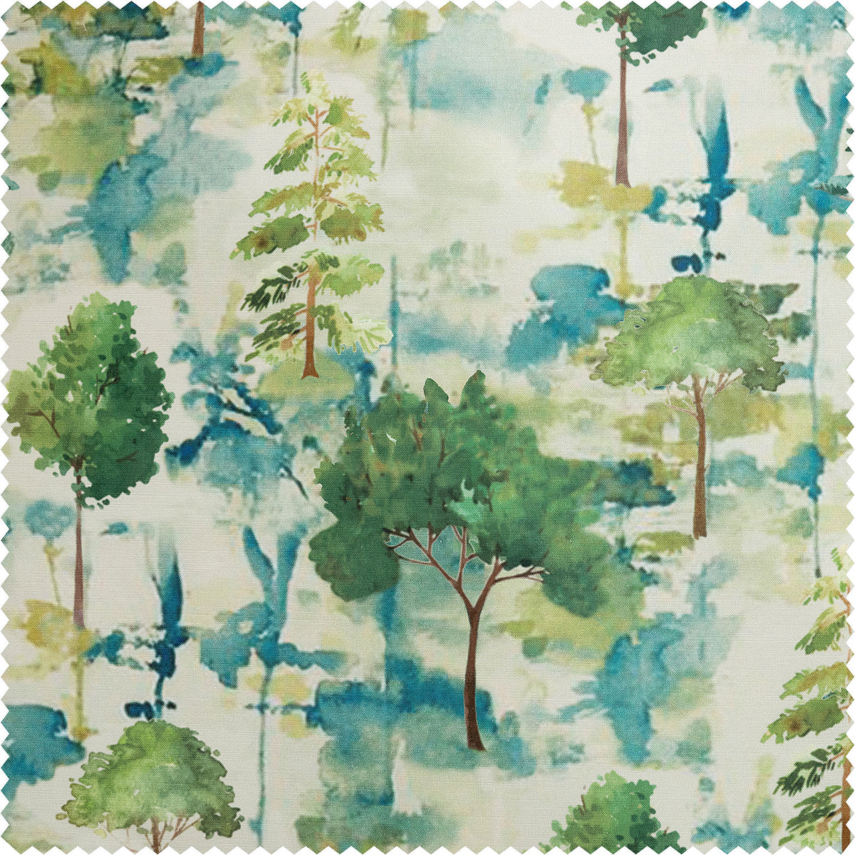 Woodland Mist Floral Dune Cotton Textured Printed Custom Curtain