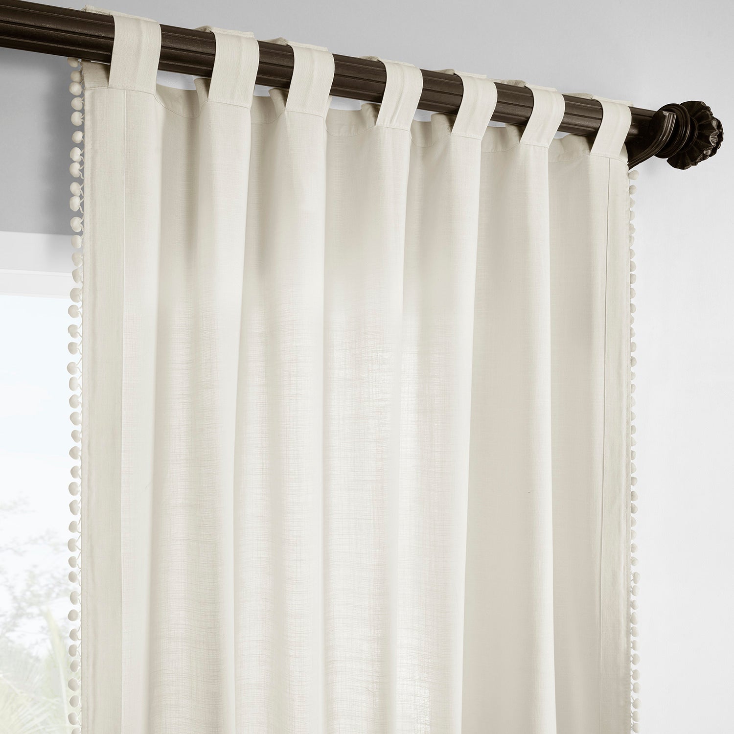Channing Bordered Modern Hampton Textured Cotton Curtain