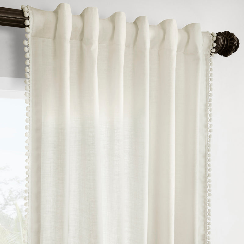 Channing Bordered Modern Hampton Textured Cotton Curtain