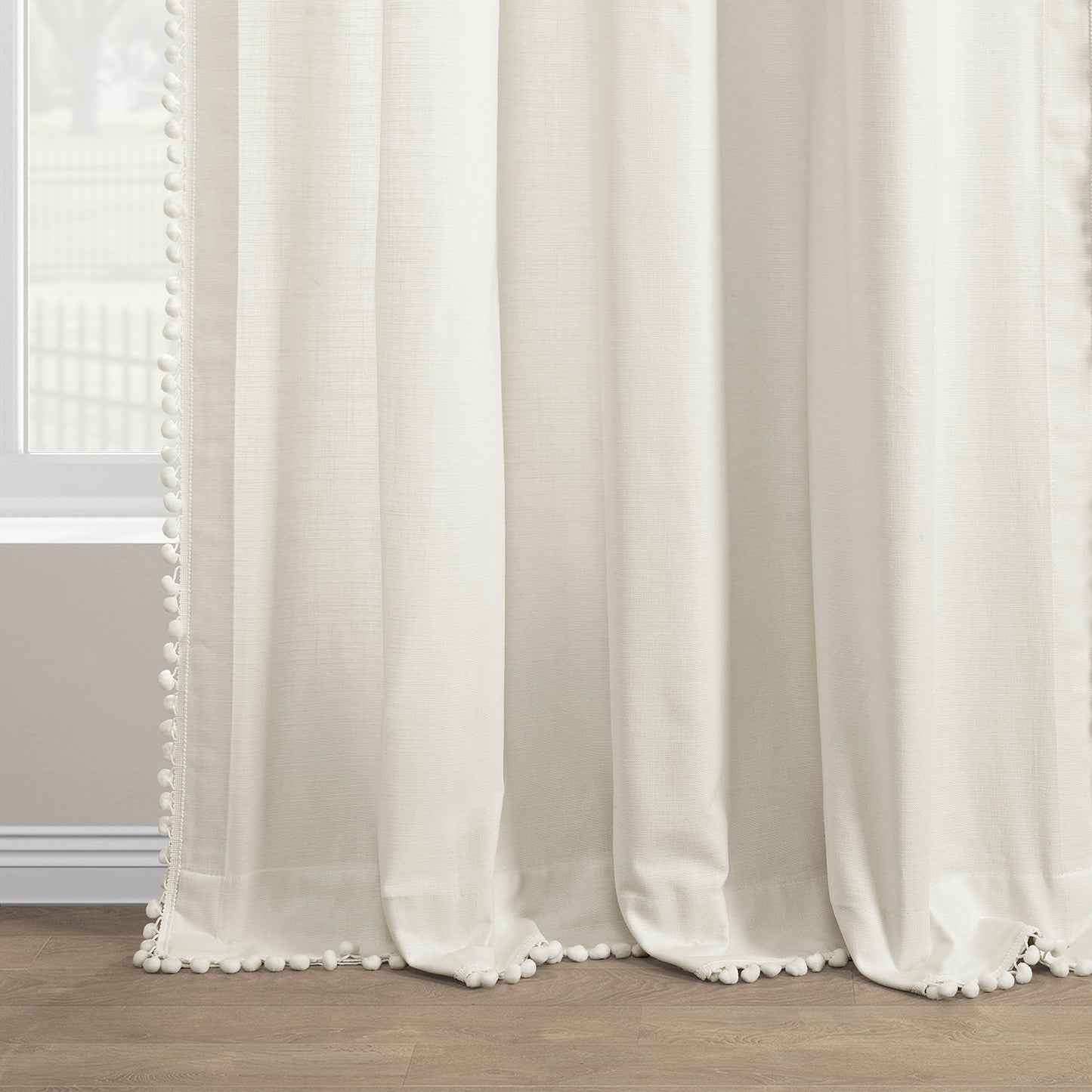 Channing Bordered Modern Hampton Textured Cotton Curtain