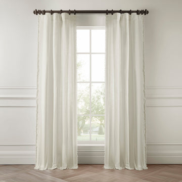 Channing Bordered Modern Hampton Textured Cotton Curtain