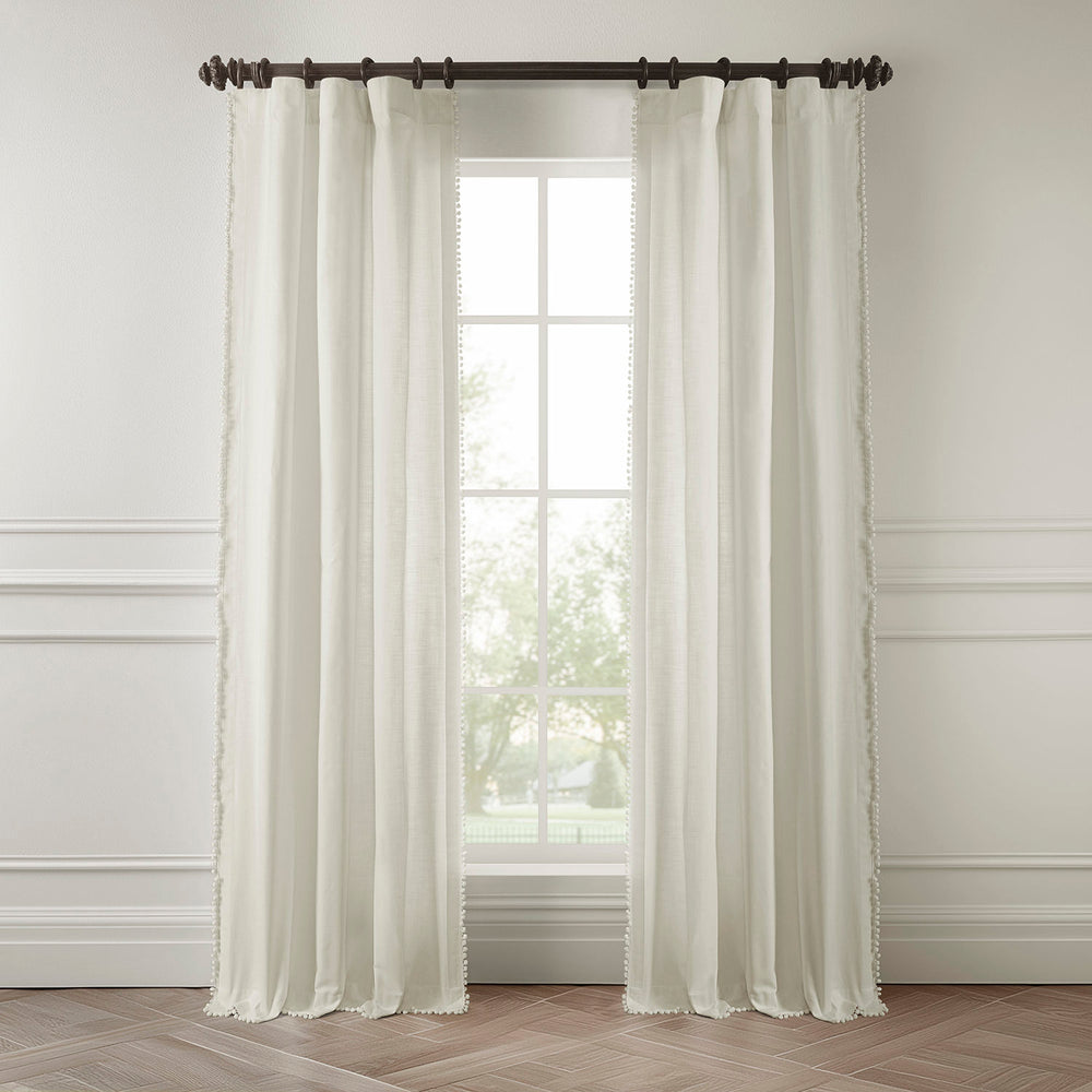Channing Bordered Modern Hampton Textured Cotton Curtain