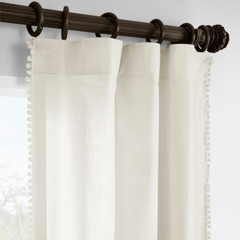 Channing Bordered Modern Hampton Textured Cotton Curtain