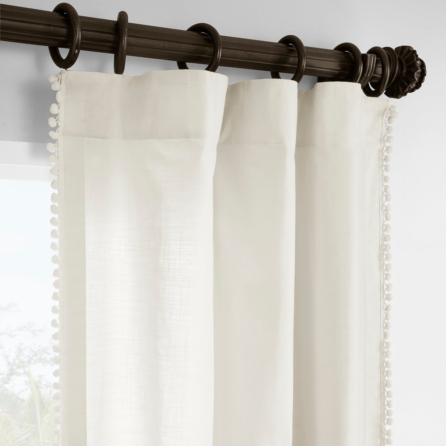 Channing Bordered Modern Hampton Textured Cotton Curtain