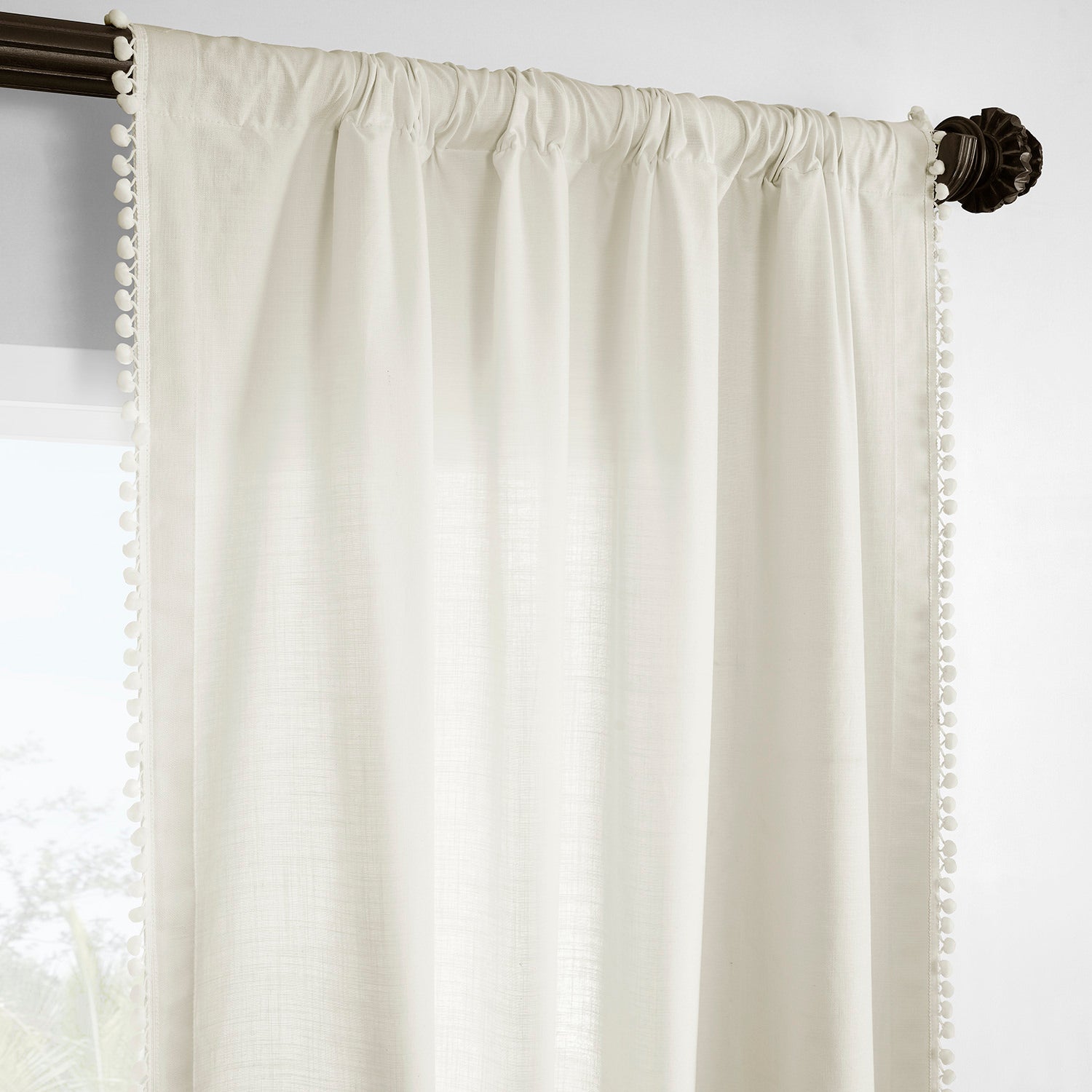 Channing Bordered Modern Hampton Textured Cotton Curtain