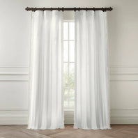 Channing White Bordered Modern Hampton Textured Cotton Light Filtering Curtain