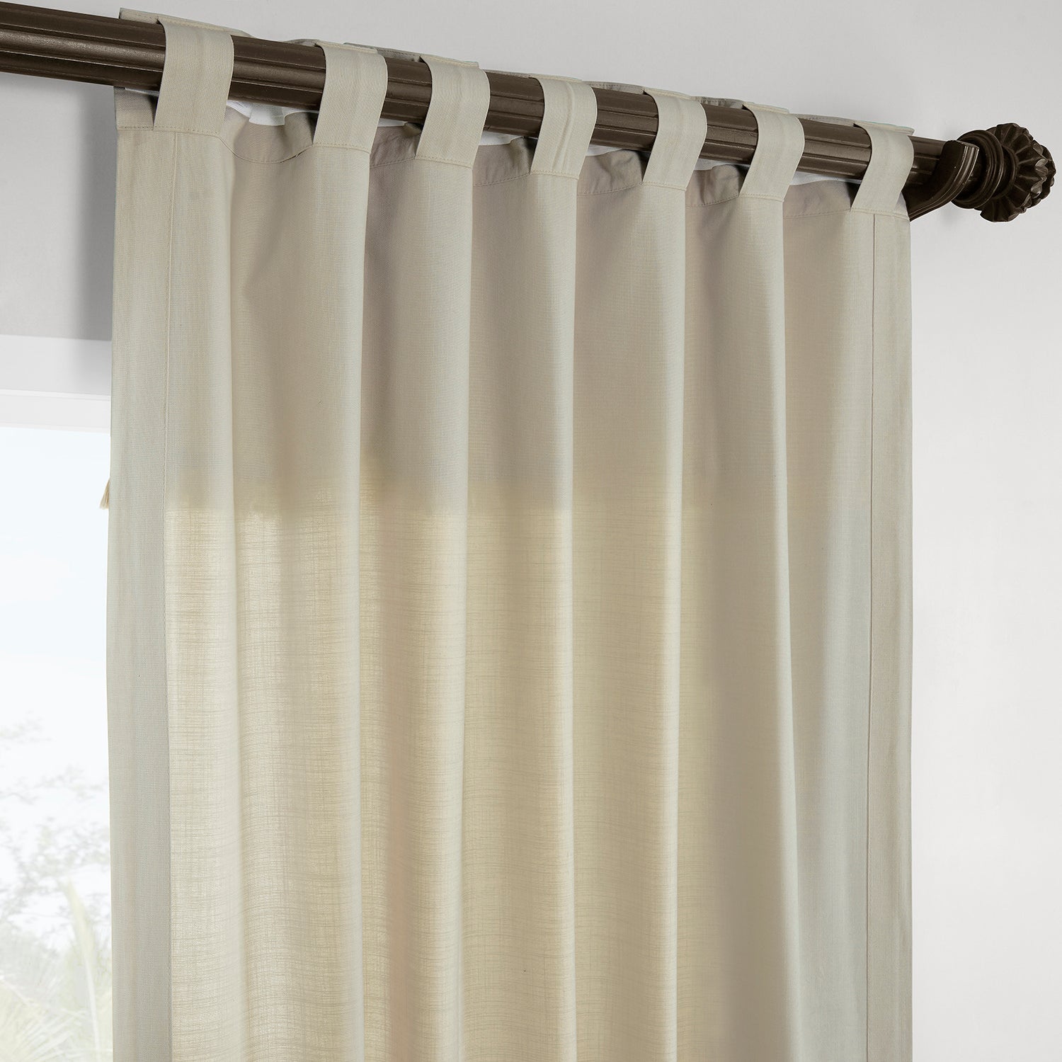 Sayville Bordered Modern Hampton Textured Cotton Curtain