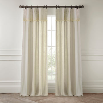 Sayville Bordered Modern Hampton Textured Cotton Curtain