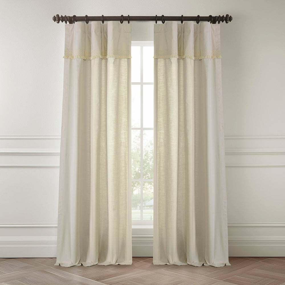 Sayville Bordered Modern Hampton Textured Cotton Curtain