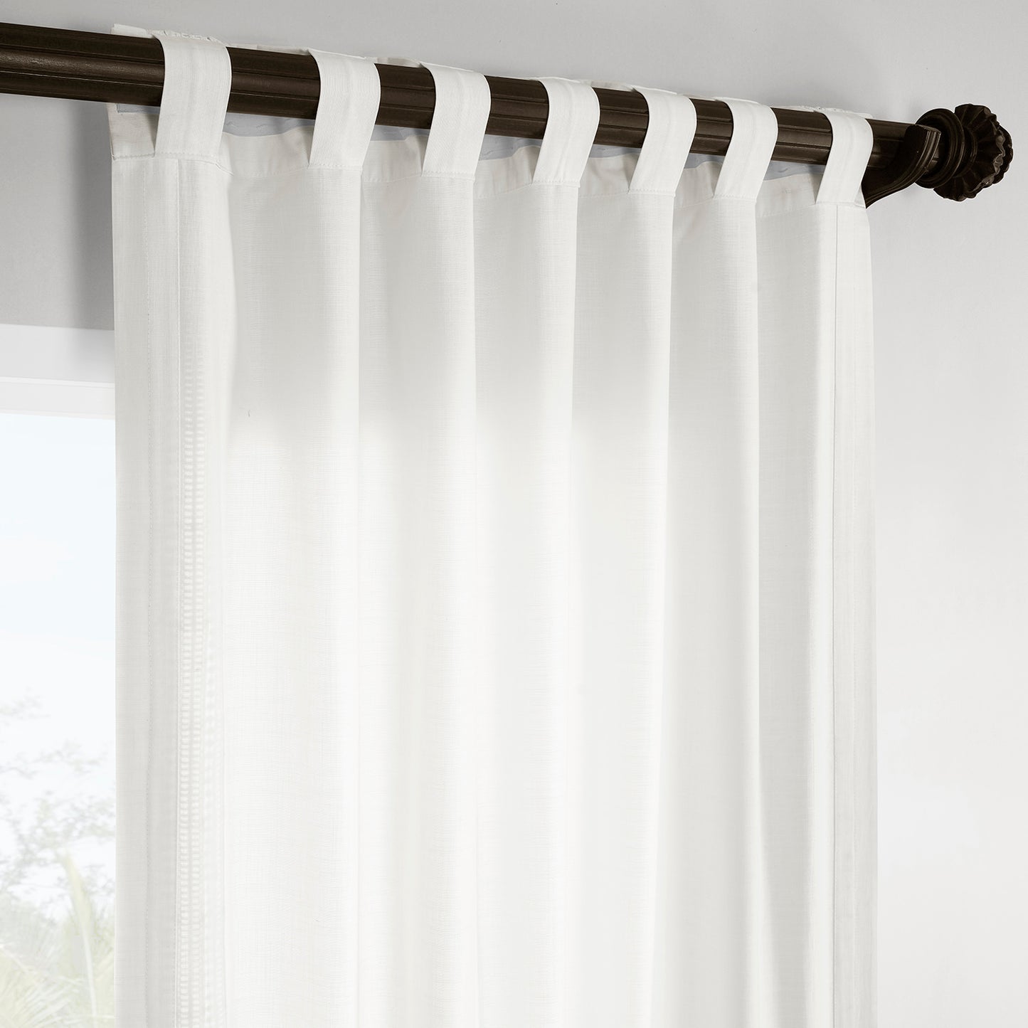 Ridge Lattice White Bordered Modern Hampton Textured Cotton Light Filtering Curtain