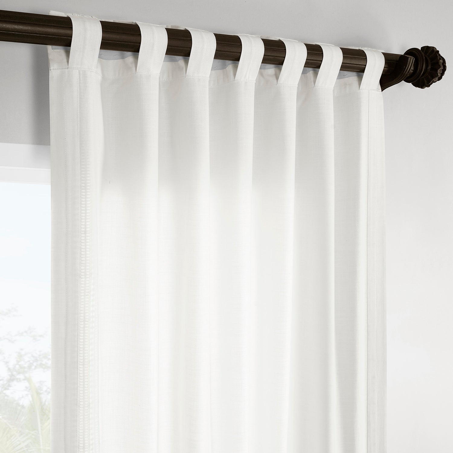 Ridge Lattice White Bordered Modern Hampton Textured Cotton Light Filtering Curtain
