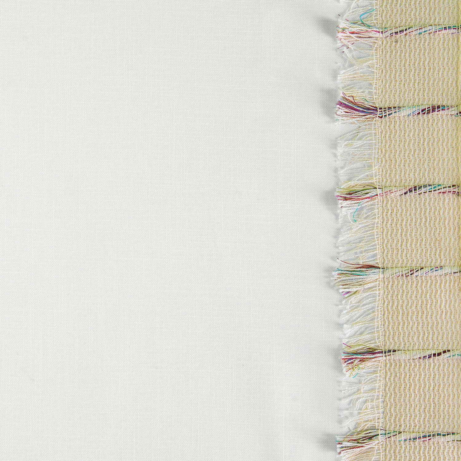 Melford White Bordered Modern Hampton Textured Cotton Swatch