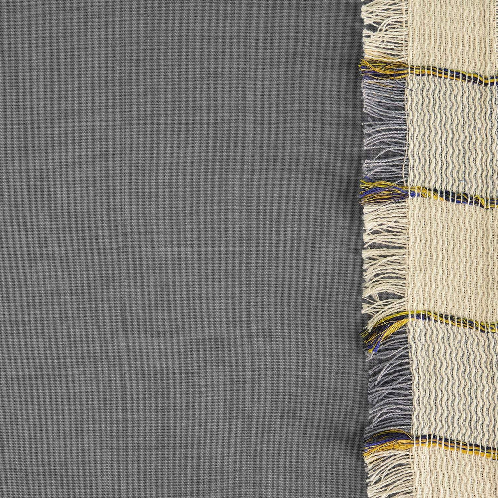 Dixy Grey Bordered Modern Hampton Textured Cotton Swatch