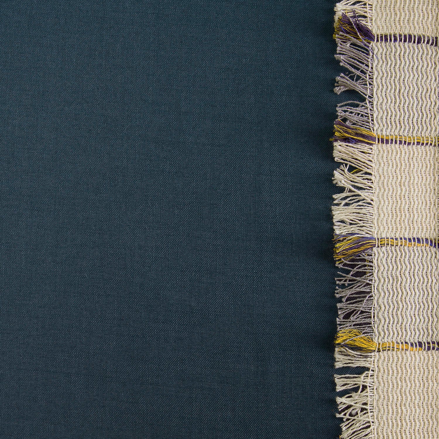 Dixy Blue Bordered Modern Hampton Textured Cotton Swatch