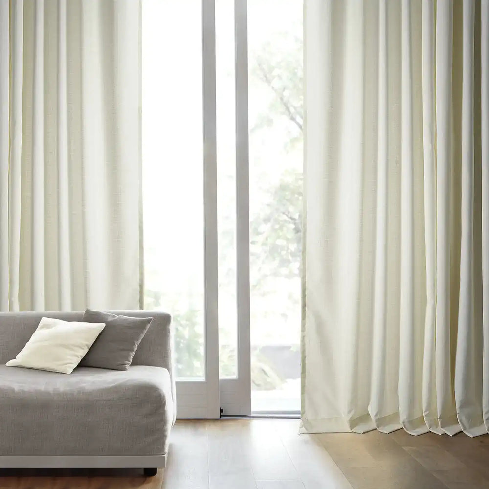 Off White Dobby Linen Custom Curtain