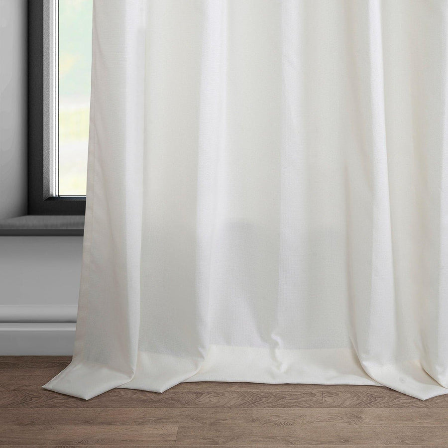 Bright White Dobby Linen Curtain - HalfPriceDrapes.com
