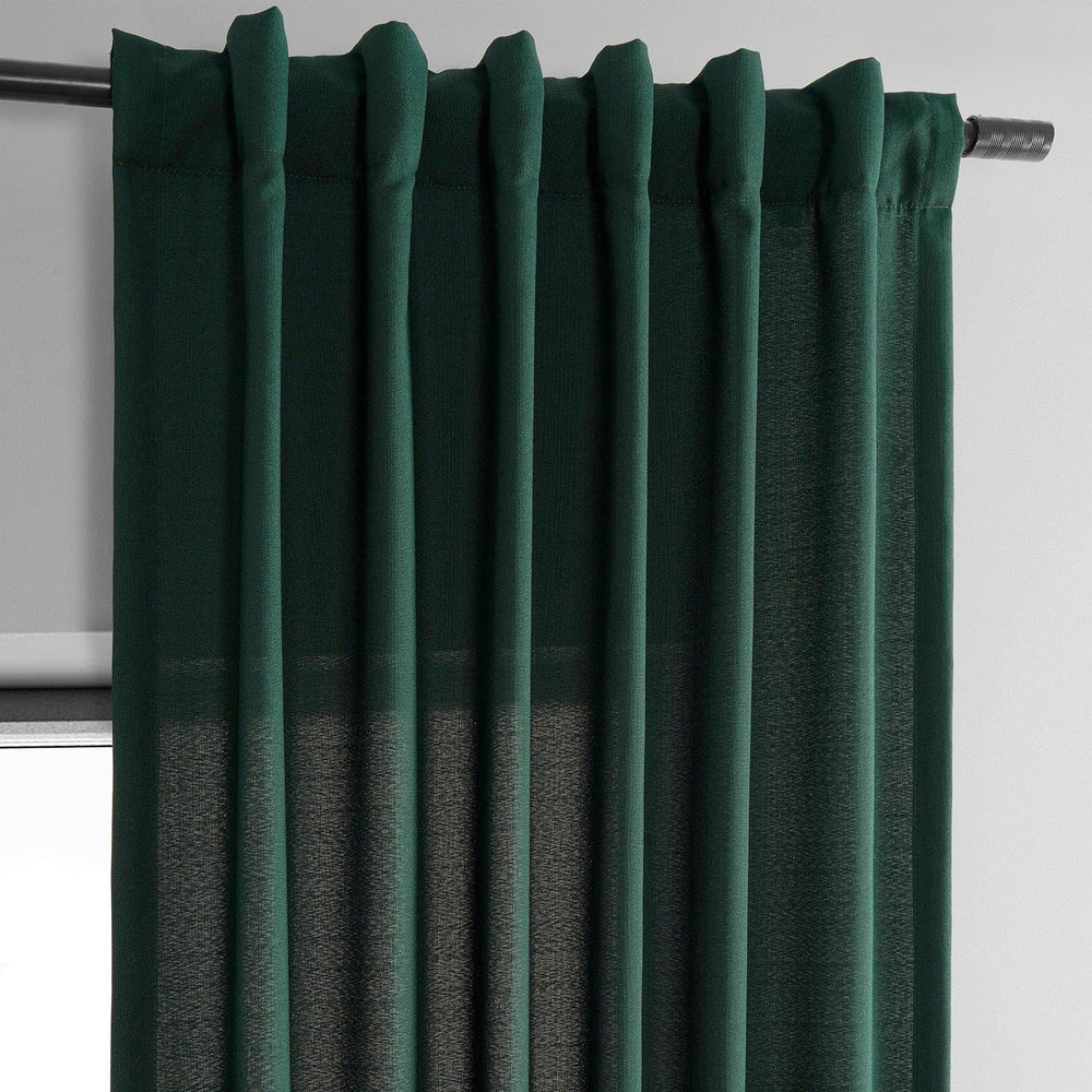 Deep Green Dobby Linen Curtain - HalfPriceDrapes.com