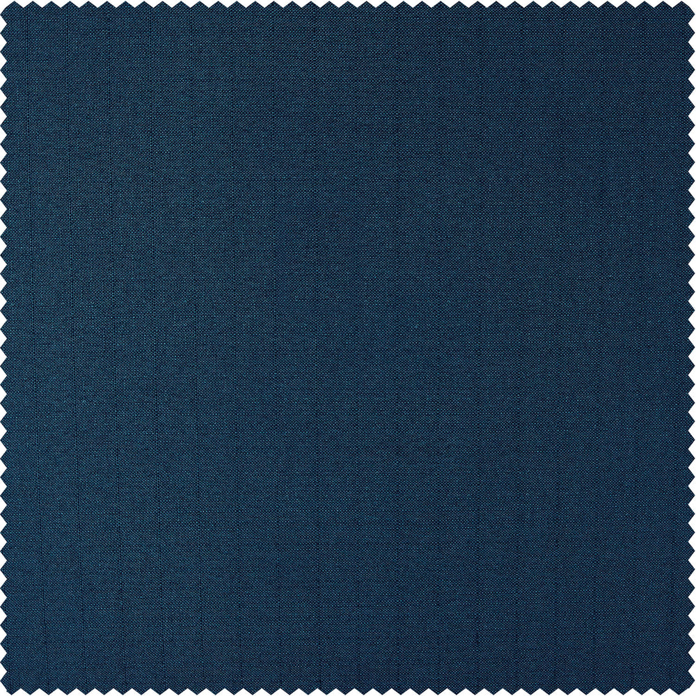 Deep Blue Dobby Linen Custom Curtain