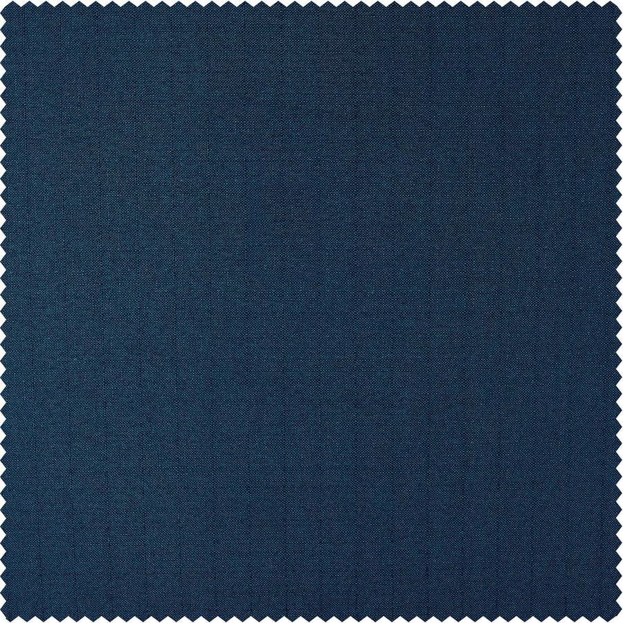 Deep Blue Dobby Linen Custom Curtain