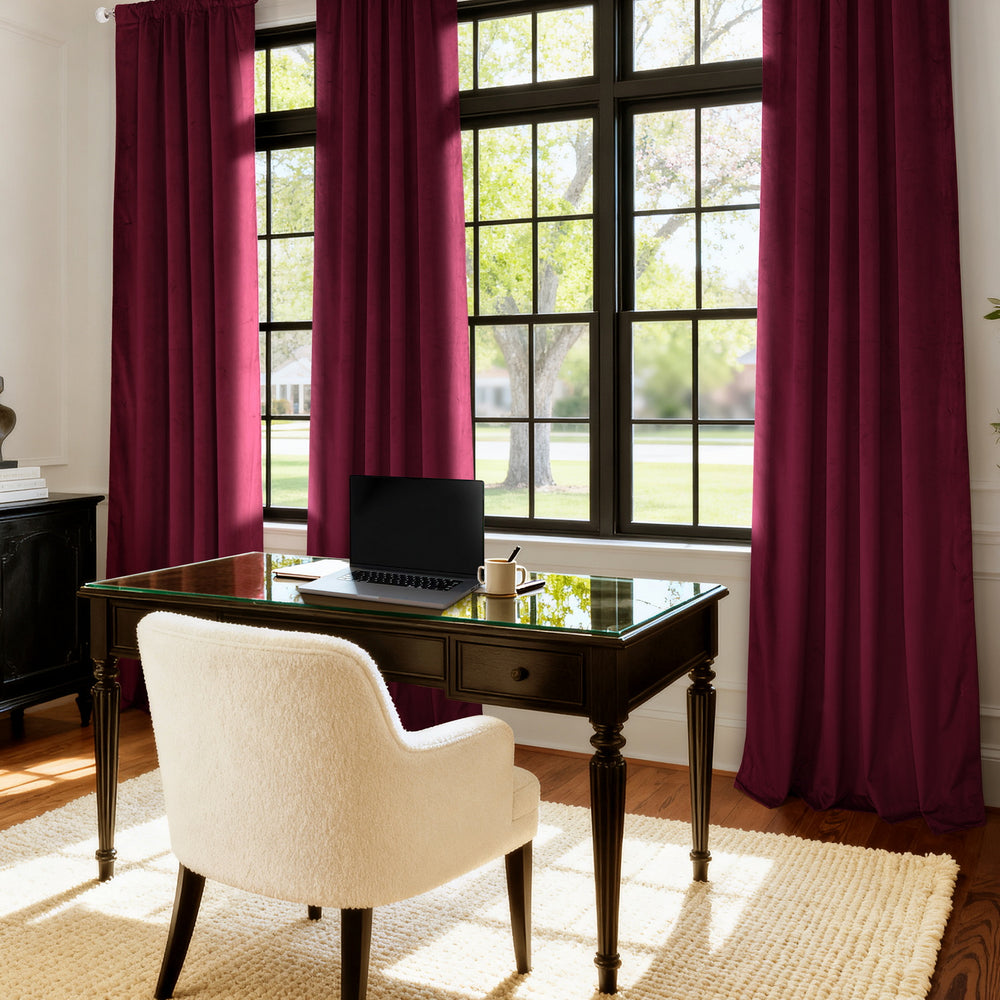 Dark Merlot Heritage Plush Velvet Custom Curtain