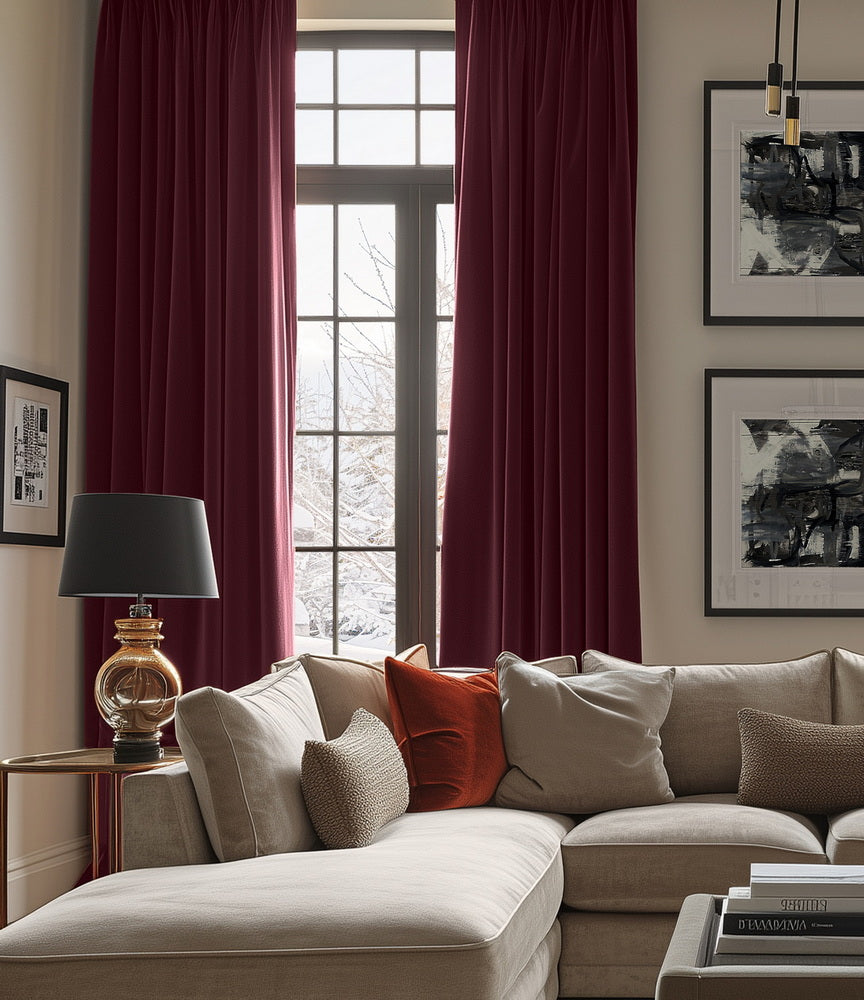 Dark Merlot Heritage Plush Velvet Custom Curtain