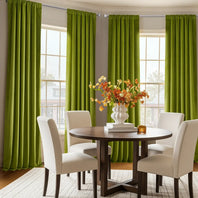 Dark Yellow Green Heritage Plush Velvet Custom Curtain